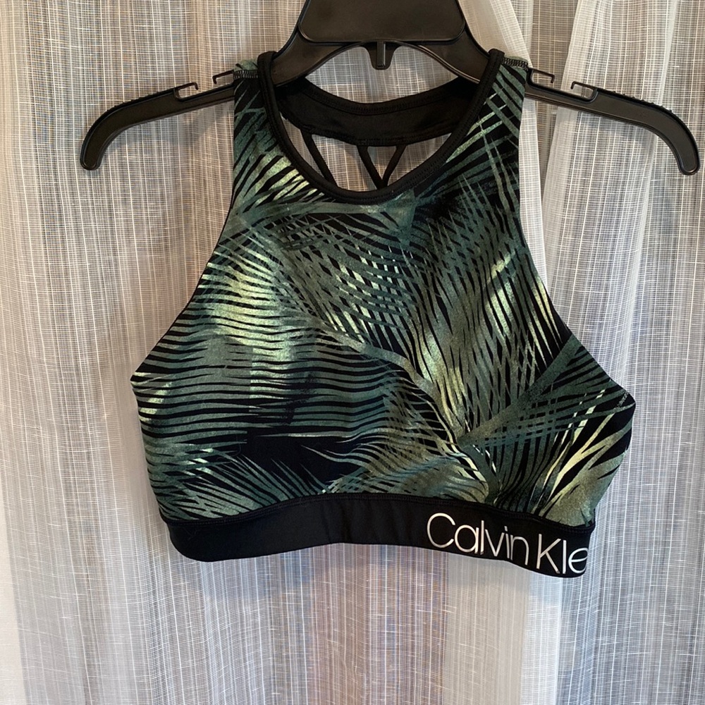 Calvin Klein green sports bra, size L